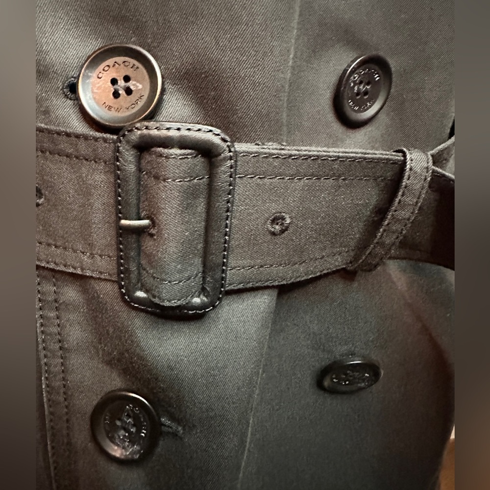Coach Double Breasted Trench Coat (Like-New; Black; Large) - Picture 2 of 15
